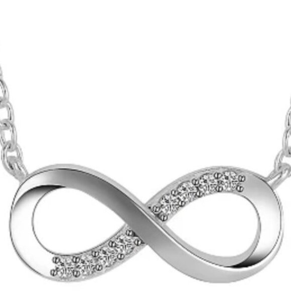 NWT Kohl's sterling silver/cubic zirconia infinity necklace - Picture 1 of 10